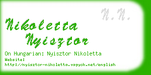 nikoletta nyisztor business card